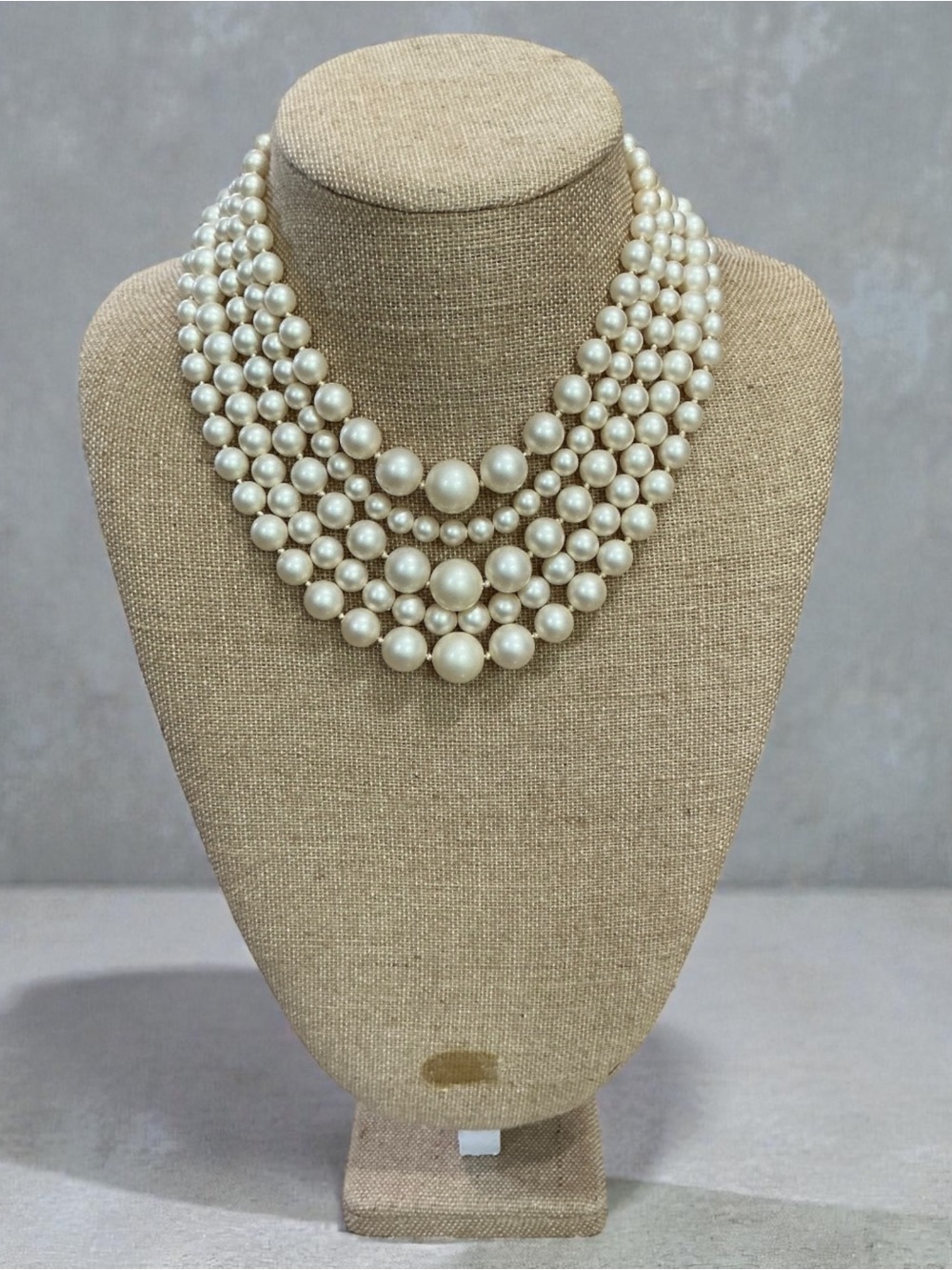 Ivory Five-Strand Pearl Statement Necklace